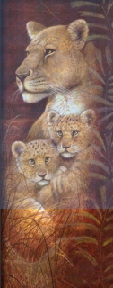 Preview: Diamond Painting Löwenmutter mit ihren Babys